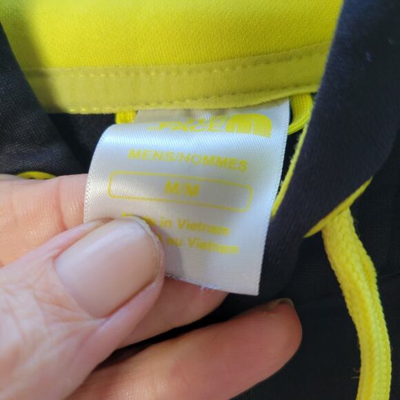 North Face Hoodie Sweatshirt Mens M Black Neon Logo Pullover Spell Out Pocket - Picture 3 of 7